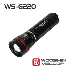 [굿누리] 우신벨로프 WS-G220 LED V8 충전식 줌 라이트 AAA배터리+충전겸용 줌라이트 200루멘